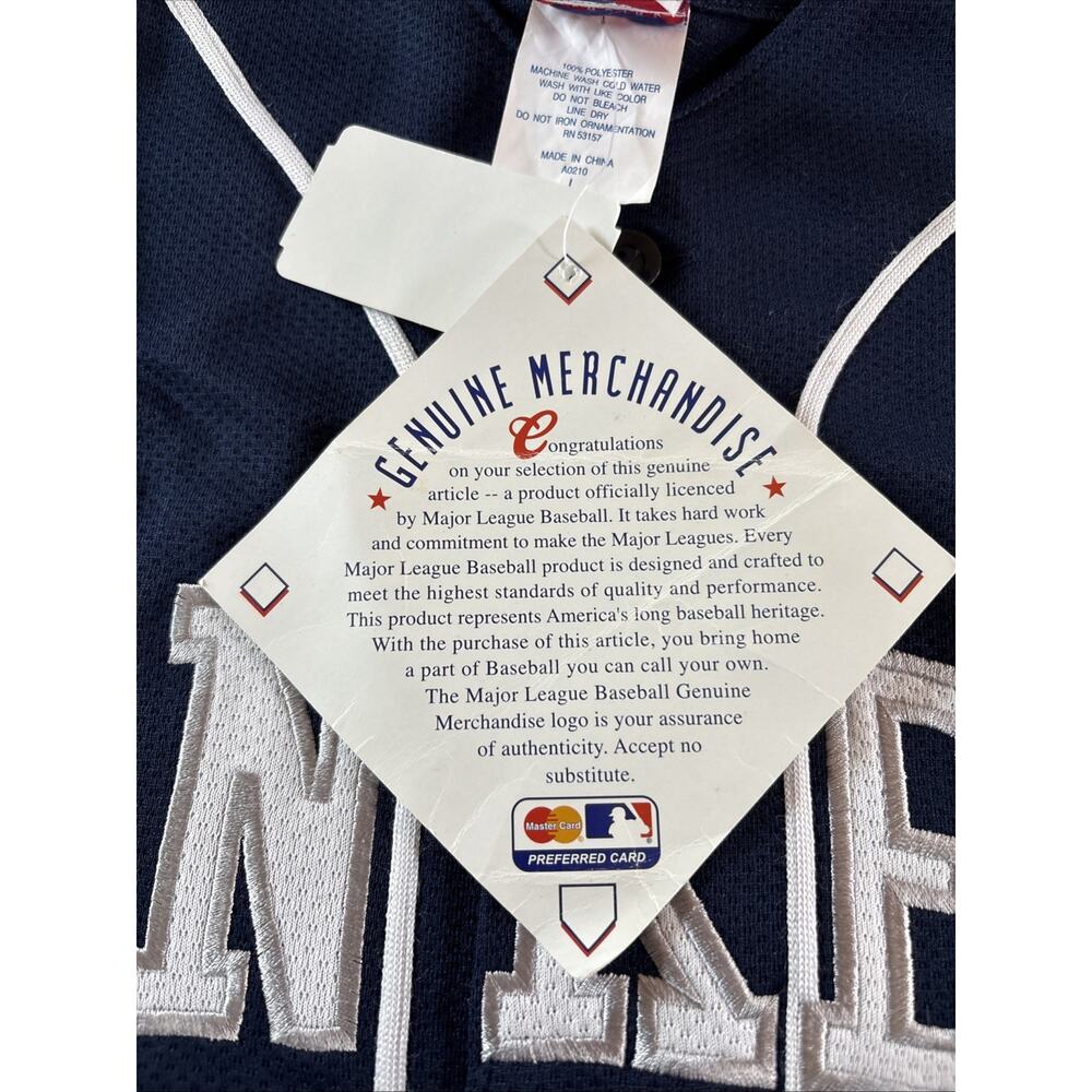 NEW Yankees Baseball Jersey Blue Majestic Size Large MLB - Picture 3 of 8